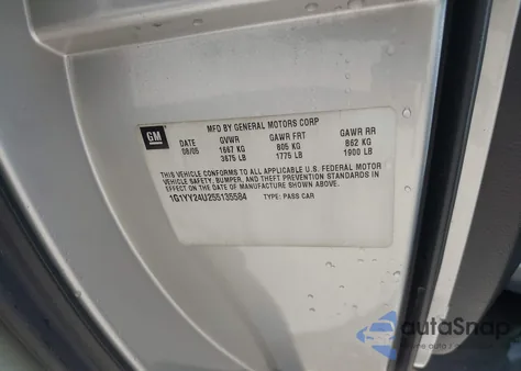 2005 Chevrolet Corvette из США, поврежденный, VIN 1G1YY24U255135584